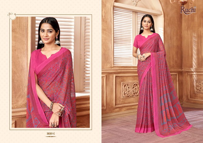 Star Chiffon 178 By Ruchi Daily Wear Chiffon Saree Suppliers In India